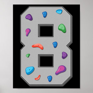 Affiche Grimpeur de 8 ans Anniversaire Bloc Escalade R