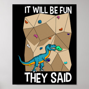 Affiche Grimpeur de blocs Grimpeur Bloc Artificiel Dinosau