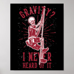 Affiche Grimpeur de gravité drôle extérieur montagne roche