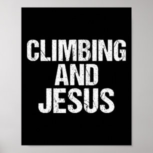 Affiche Grimpeur de l'arbre de Jésus et d'escalade