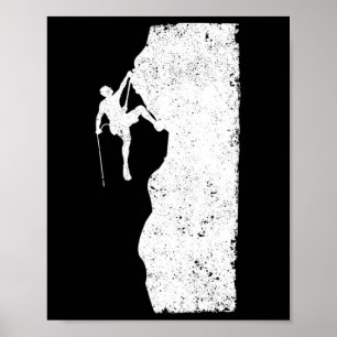 Affiche Grimpeur de Montagne Amusant Grimpeur de Rocher Bo