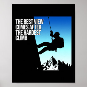 Affiche Grimpeur de Montagne Ascension la Plus Difficile A