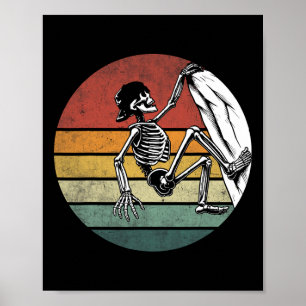 Affiche Grimpeur de squelette d'Halloween squelette vintag