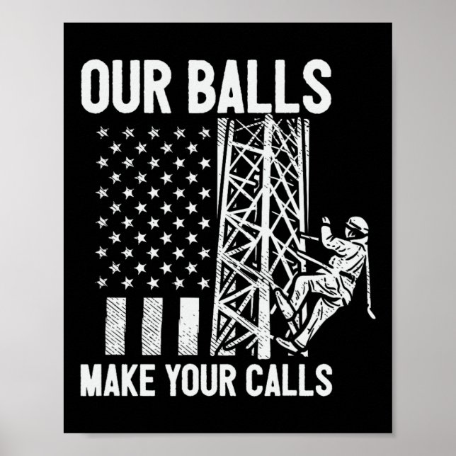 Affiche Grimpeur de tour Drapeau américain Usa Notre Faite (Devant)