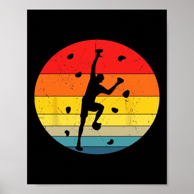 Affiche Grimpeur Intérieur Escalade de Mur Bouldering Clim (Devant)
