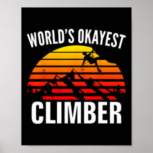 Affiche Grimpeur moyen du monde entier drôle d'escalade de