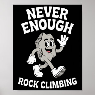 Affiche Grimpeur ou grimpeuse de roc drôle rétro