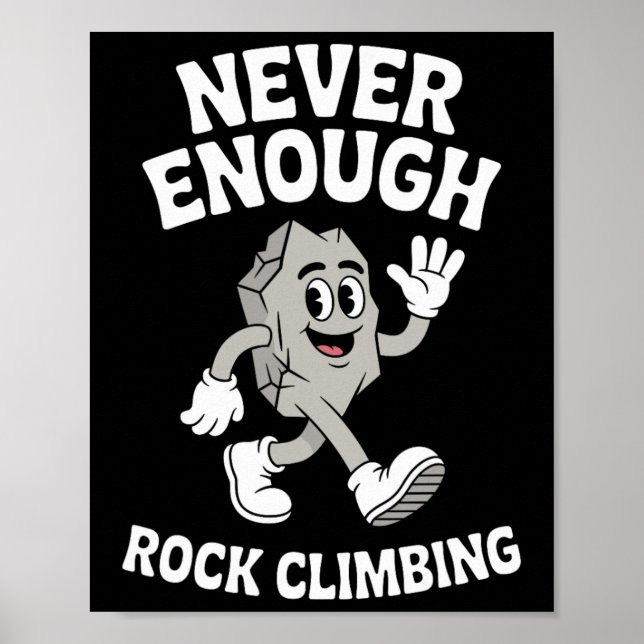 Affiche Grimpeur ou grimpeuse de roc drôle rétro (Devant)
