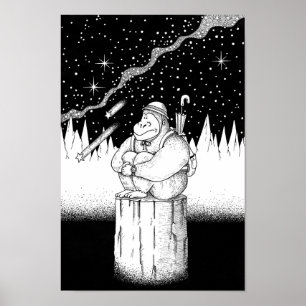 Affiche Grimpeur par une nuit étoilée.