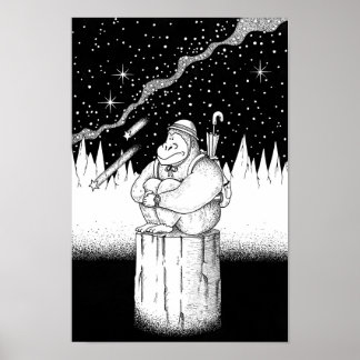 Affiche Grimpeur par une nuit étoilée.