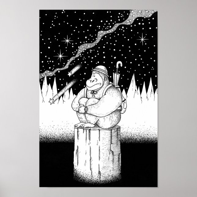 Affiche Grimpeur par une nuit étoilée. (Devant)