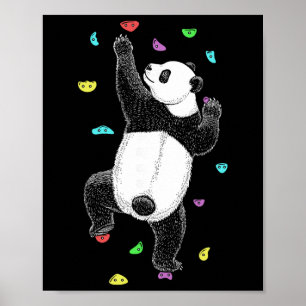 Affiche Grimpeur sur mur intérieur Panda drôle