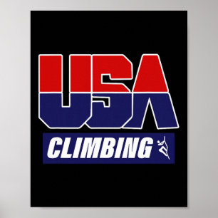 Affiche Grimpeur Usa Climber Montagne Grimpeur Escalade