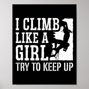 Affiche Grimpeuse d'escalade de montagne de bloc