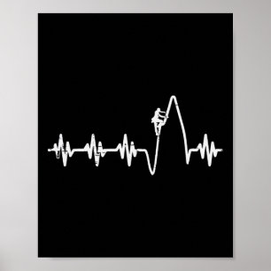 Affiche Grimpeuse Rythme Cardiaque Roche Grimpeur Montagne