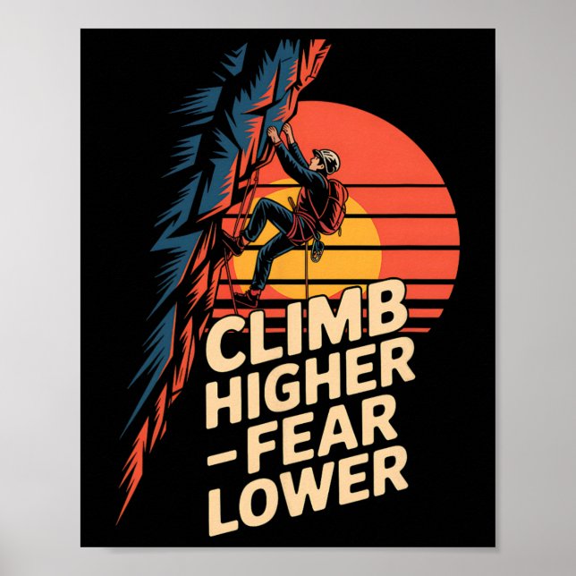 Affiche Grimpez plus haut, craignez moins, tenue de randon (Devant)