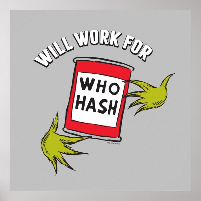 Affiche Grinch Classique | Travaillera pour Qui Hash Quote (Devant)