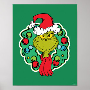 Affiche Grinch Couronne de Noël