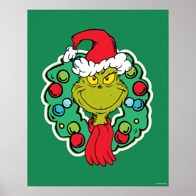 Affiche Grinch | Couronne de Noël (Devant)