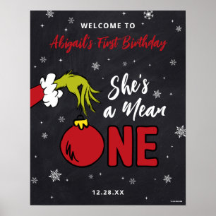 Affiche Grinch She's a Mean One 1st Birthday