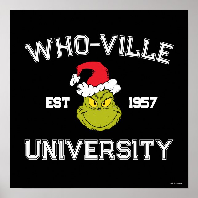 Affiche Grinch | Université de Who-ville Établie en 1957 (Devant)