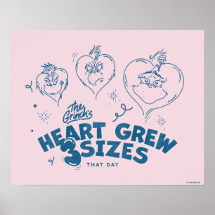 Affiche Grinch's Heart Grew 3 Tailles
