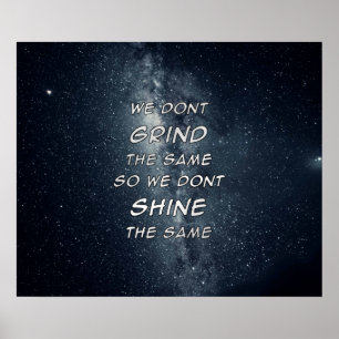 Affiche Grind & Shine Stars Inspiration Motivationnelle