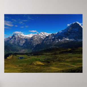Affiche Grindelwald et les Alpes suisses