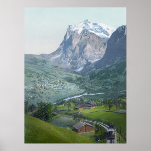Affiche Grindelwald et Wetterhorn