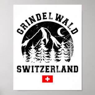 Affiche Grindelwald Suisse Station de ski Alpes Ski Alpin
