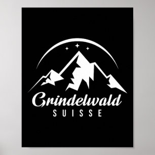 Affiche Grindelwald Suisse Station de ski Ski Snowboar