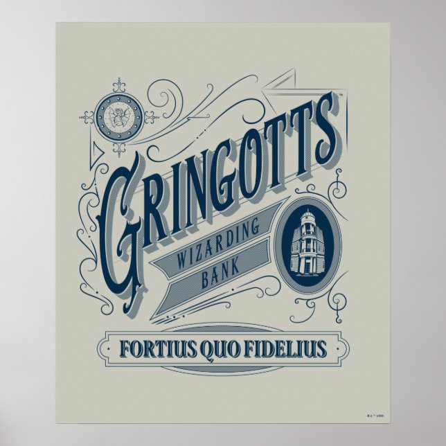 Affiche GRINGOTTS Assistant Banque Vintage Graphique (Devant)
