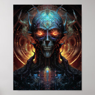 Affiche Grinning Evil Alien Homme Sci-Fi Art