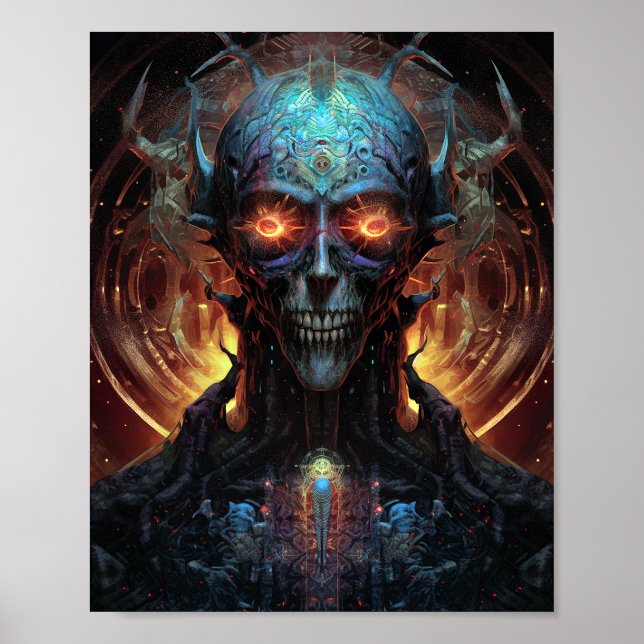 Affiche Grinning Evil Alien Homme Sci-Fi Art (Devant)