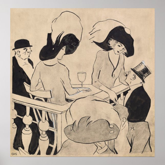 Affiche Gris - Au Music Hall (Restaurant Au) (Devant)