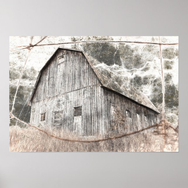 Affiche Gris Brown Gris Rustique Perdu Texture Vintage (Devant)