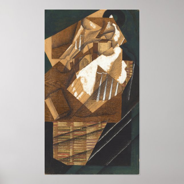 Affiche Gris - Carafe Verre Et Paquet 1914 (Devant)