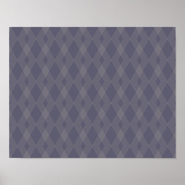 Affiche Gris, cool, tendance, simple, moderne zig zag moti (Devant)