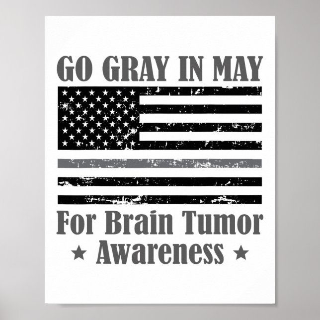 Affiche Gris En Mai Cerveau Sensibilisation À La Tumeur Ca (Devant)