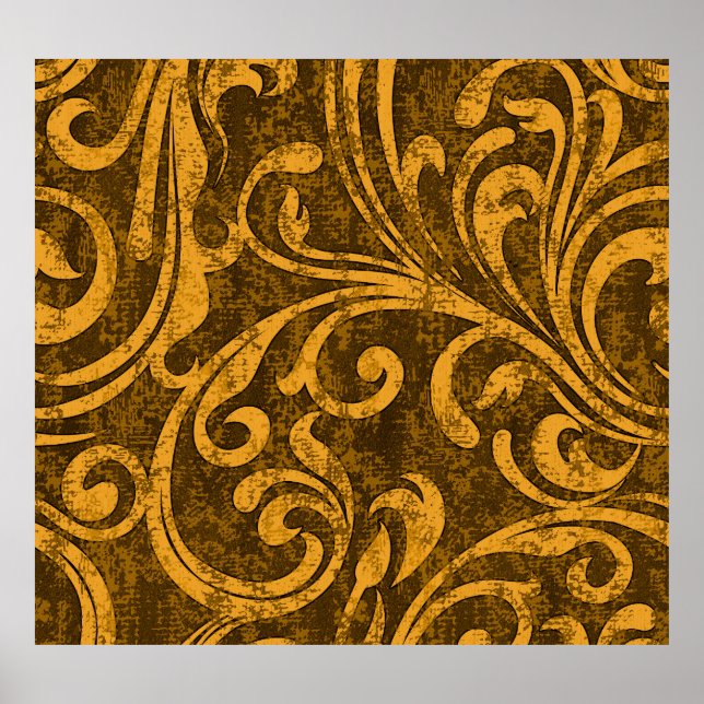 Affiche Gris floral, texture transparente haute résolution (Devant)