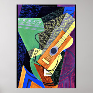 Affiche Gris - Guitare sur une table