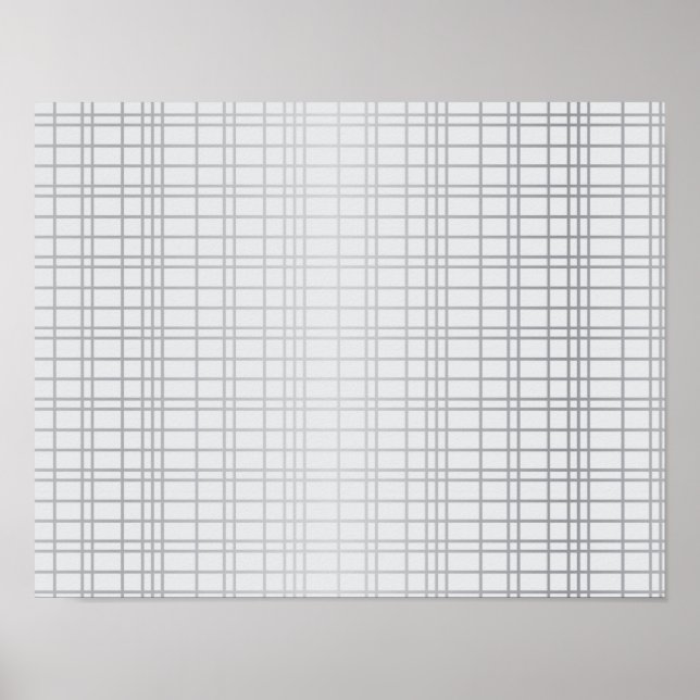 Affiche Gris, moderne, simple, cool, lignes de grille tend (Devant)