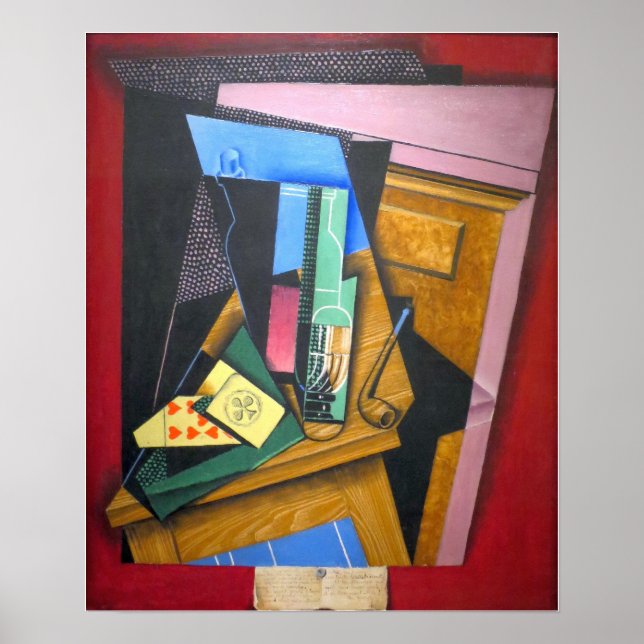 Affiche Gris - Nature morte avec un poème (Devant)