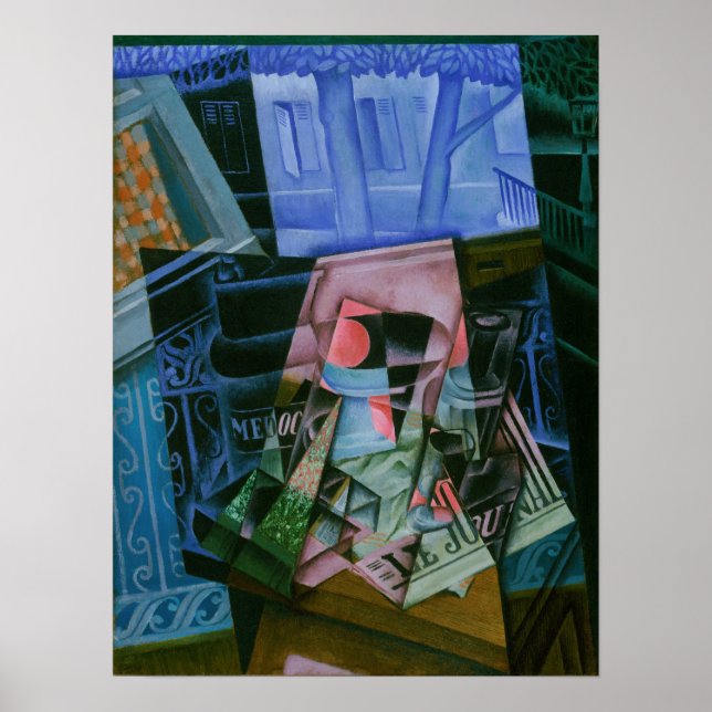 Affiche Gris - Nature morte devant une fenêtre ouverte (Devant)