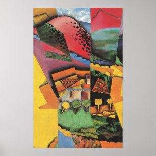 Affiche Gris - Paysage À Ceret 1913