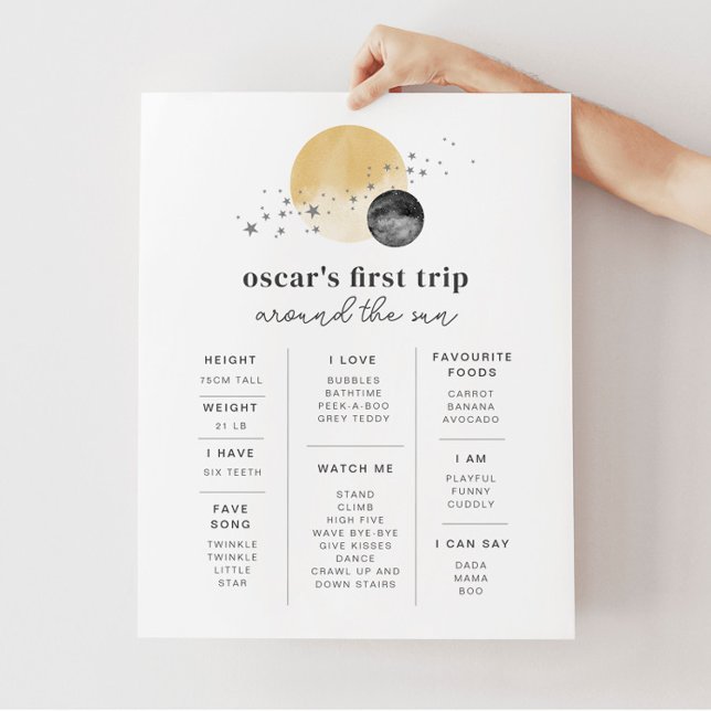 Affiche Gris Premier Voyage Autour De L'Affiche Soleil Mil (Créateur téléchargé)