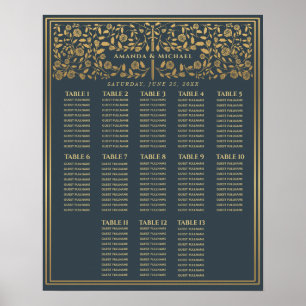 Affiche Gris Royal Médiéval Mariage d'épée Carte de siège
