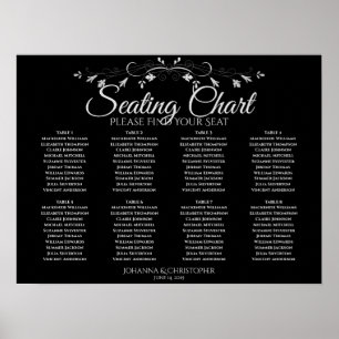 Affiche Gris simple à 8 tables sur le Mariage noir