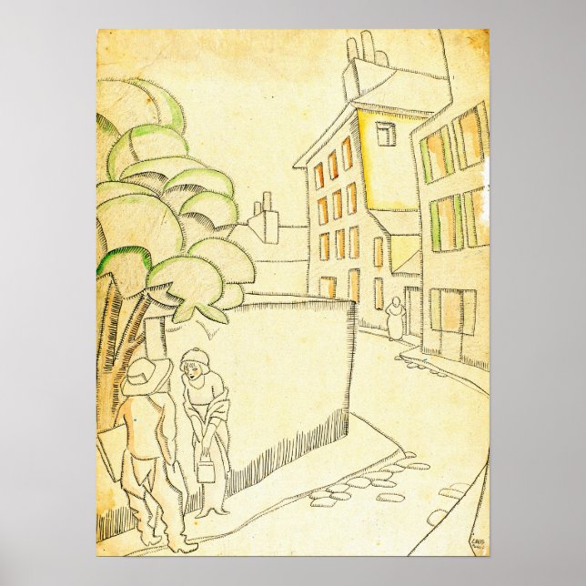 Affiche Gris - Une rue à Montmartre (Devant)