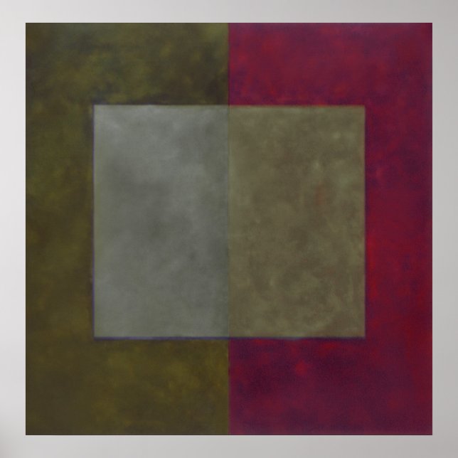 Affiche gris, vert sur rouge (Devant)